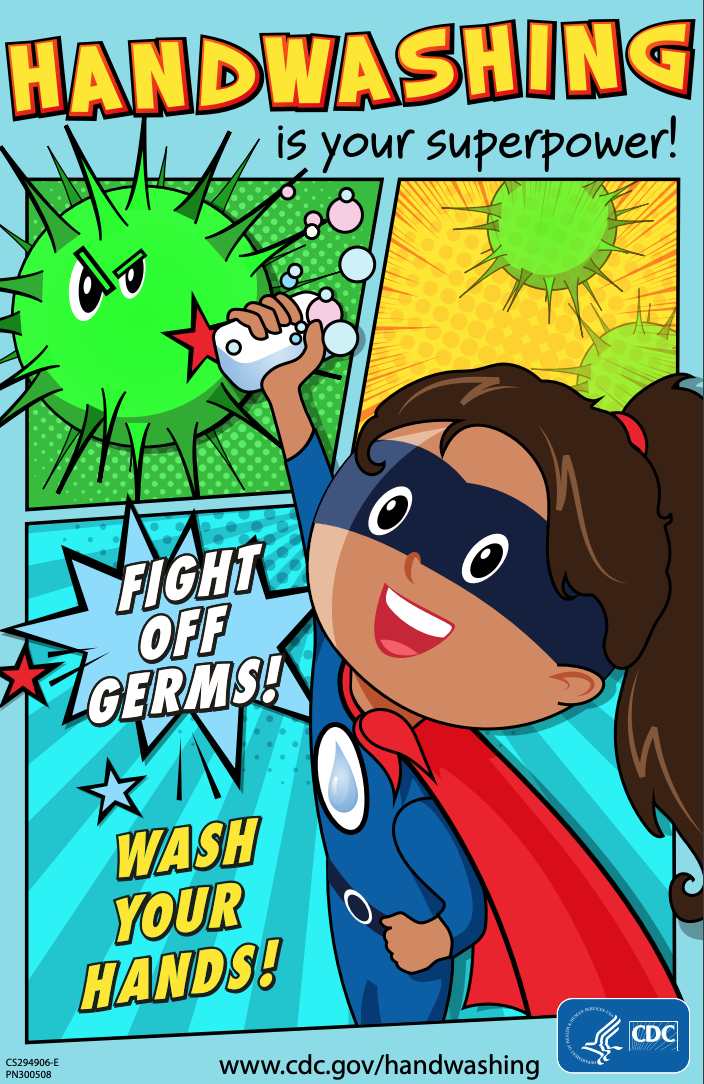 superpowers wash hands poster