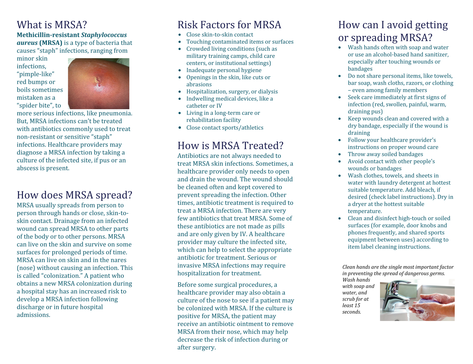 MRSA brochure back