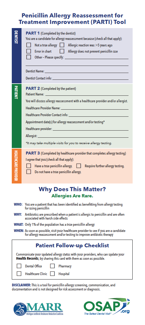 allergy reassessment tool