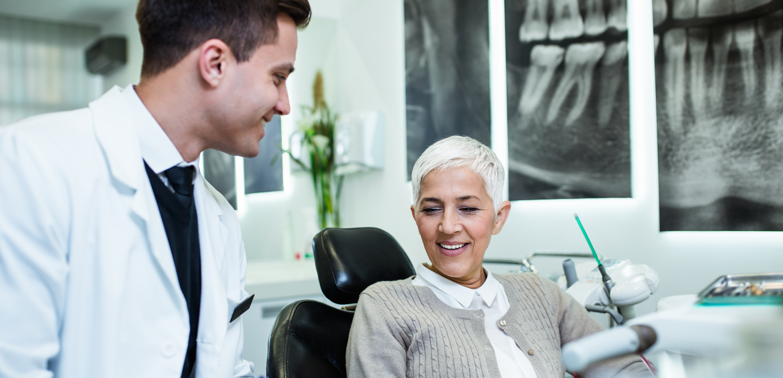 women in dentist office